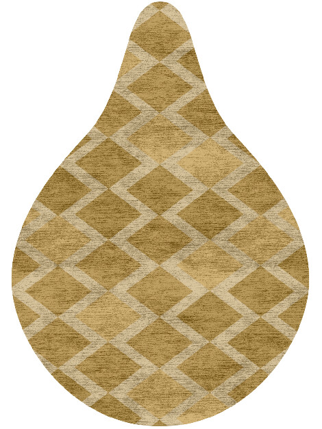 Coffee Patch Modern Geometrics Drop Hand Knotted Bamboo Silk Custom Rug by Rug Artisan