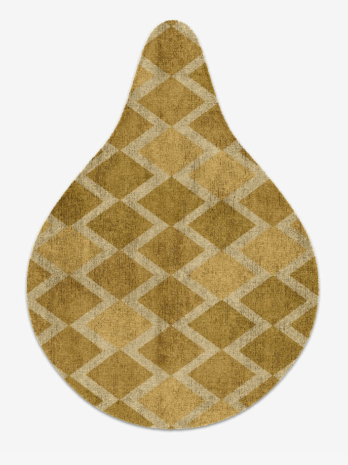Coffee Patch Modern Geometrics Drop Hand Knotted Bamboo Silk Custom Rug by Rug Artisan