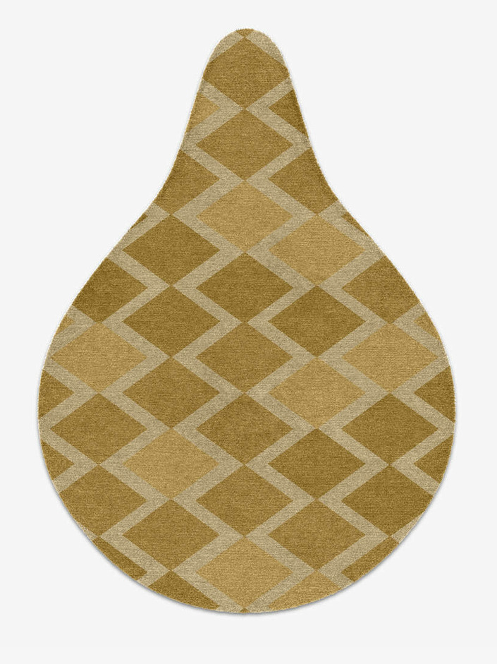 Coffee Patch Modern Geometrics Drop Hand Knotted Tibetan Wool Custom Rug by Rug Artisan