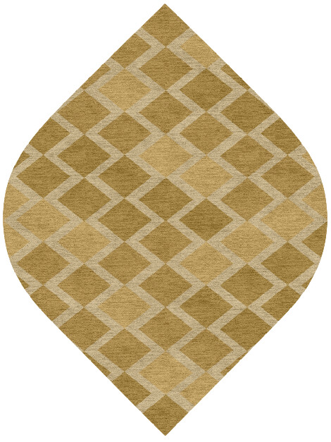 Coffee Patch Modern Geometrics Ogee Hand Knotted Tibetan Wool Custom Rug by Rug Artisan