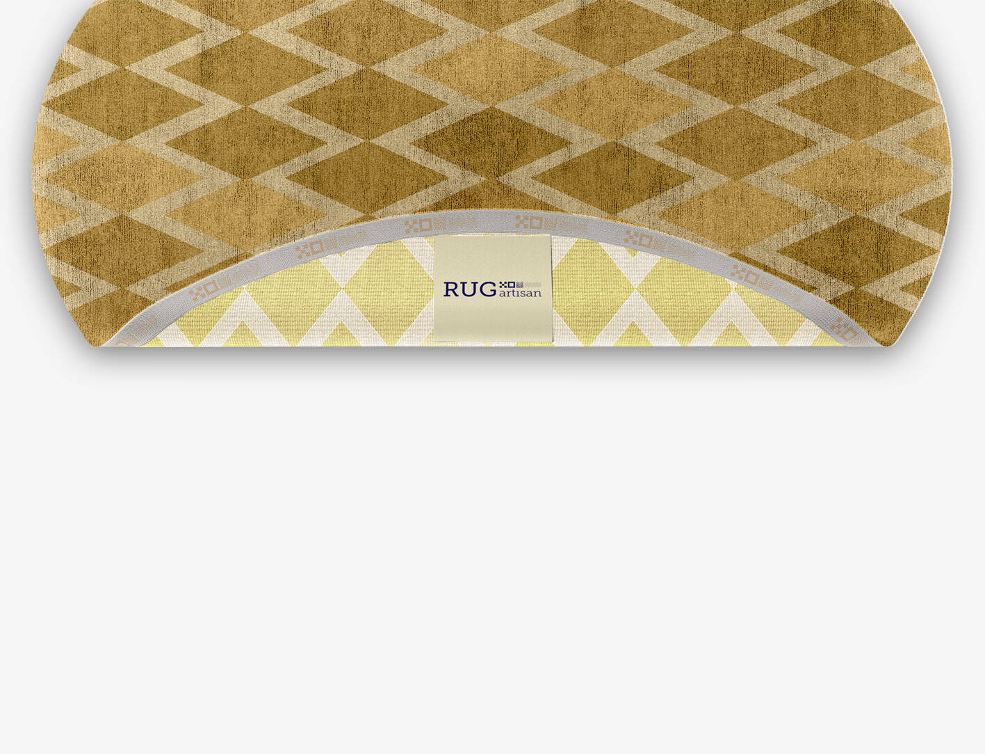 Coffee Patch Modern Geometrics Oval Hand Knotted Bamboo Silk Custom Rug by Rug Artisan