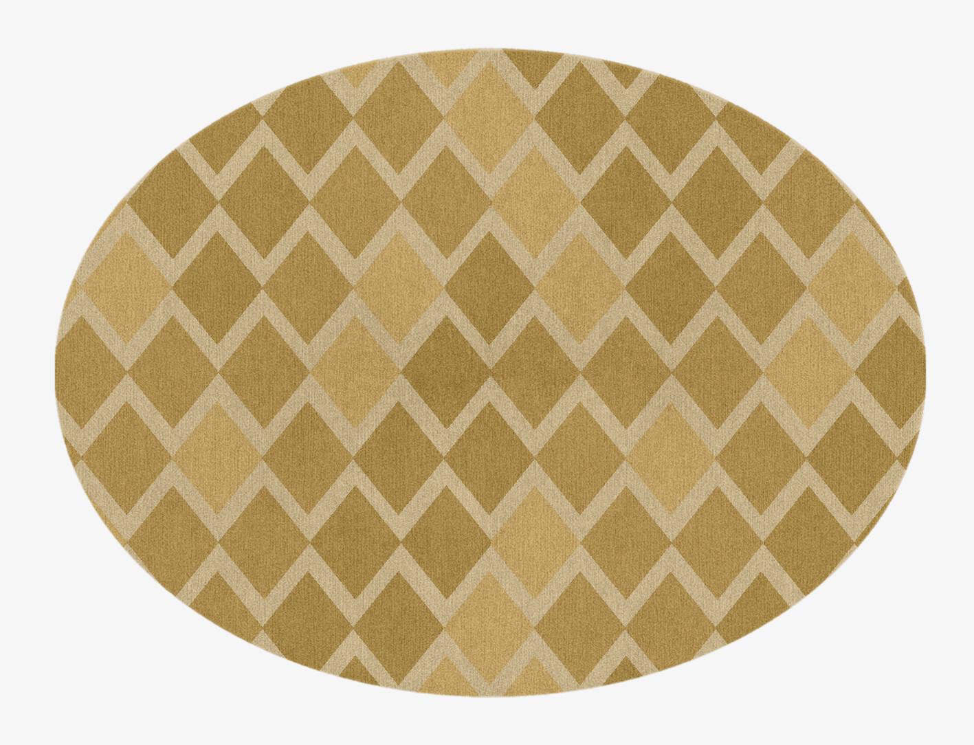Coffee Patch Geometric Oval Hand Knotted Tibetan Wool Custom Rug by Rug Artisan