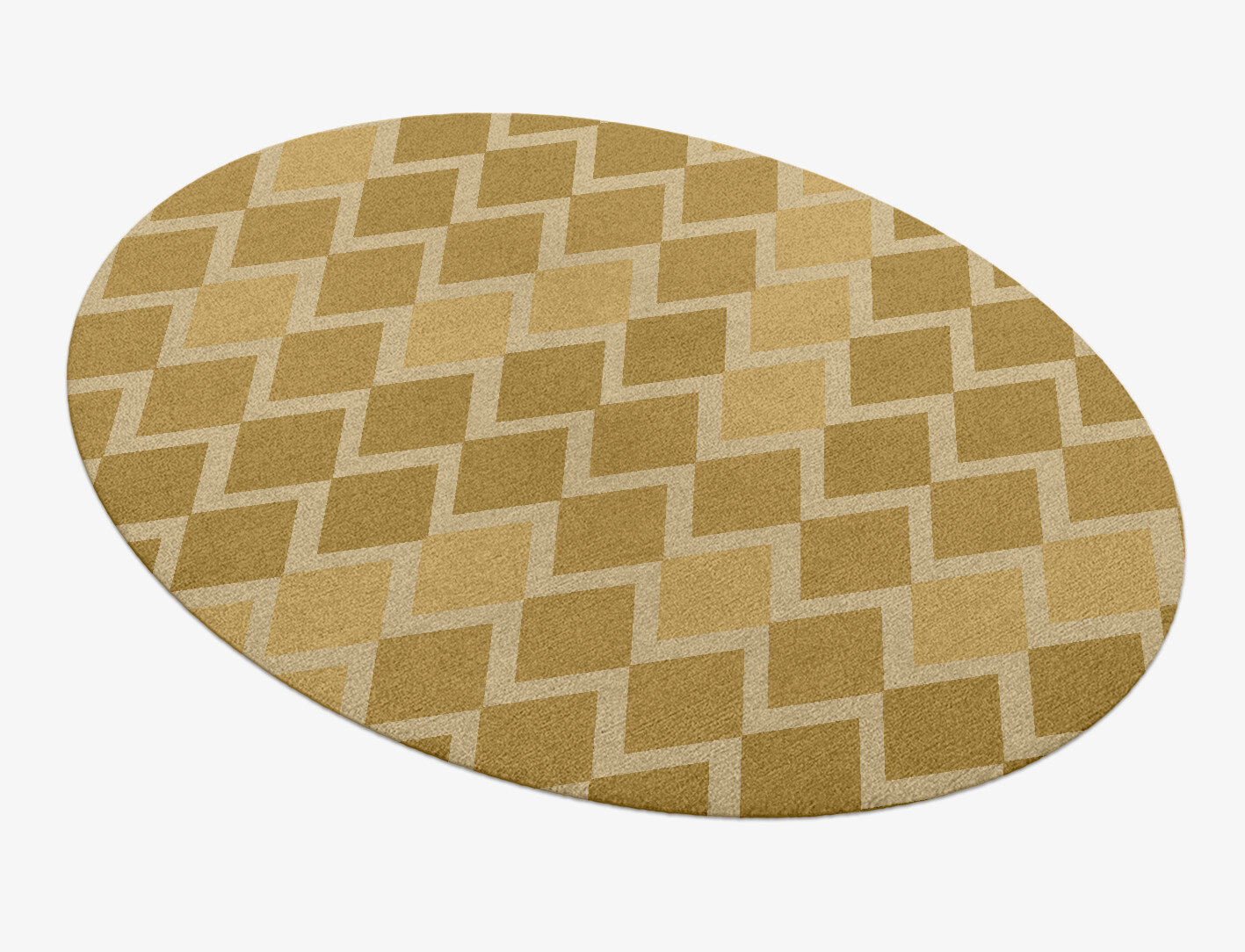 Coffee Patch Geometric Oval Hand Knotted Tibetan Wool Custom Rug by Rug Artisan
