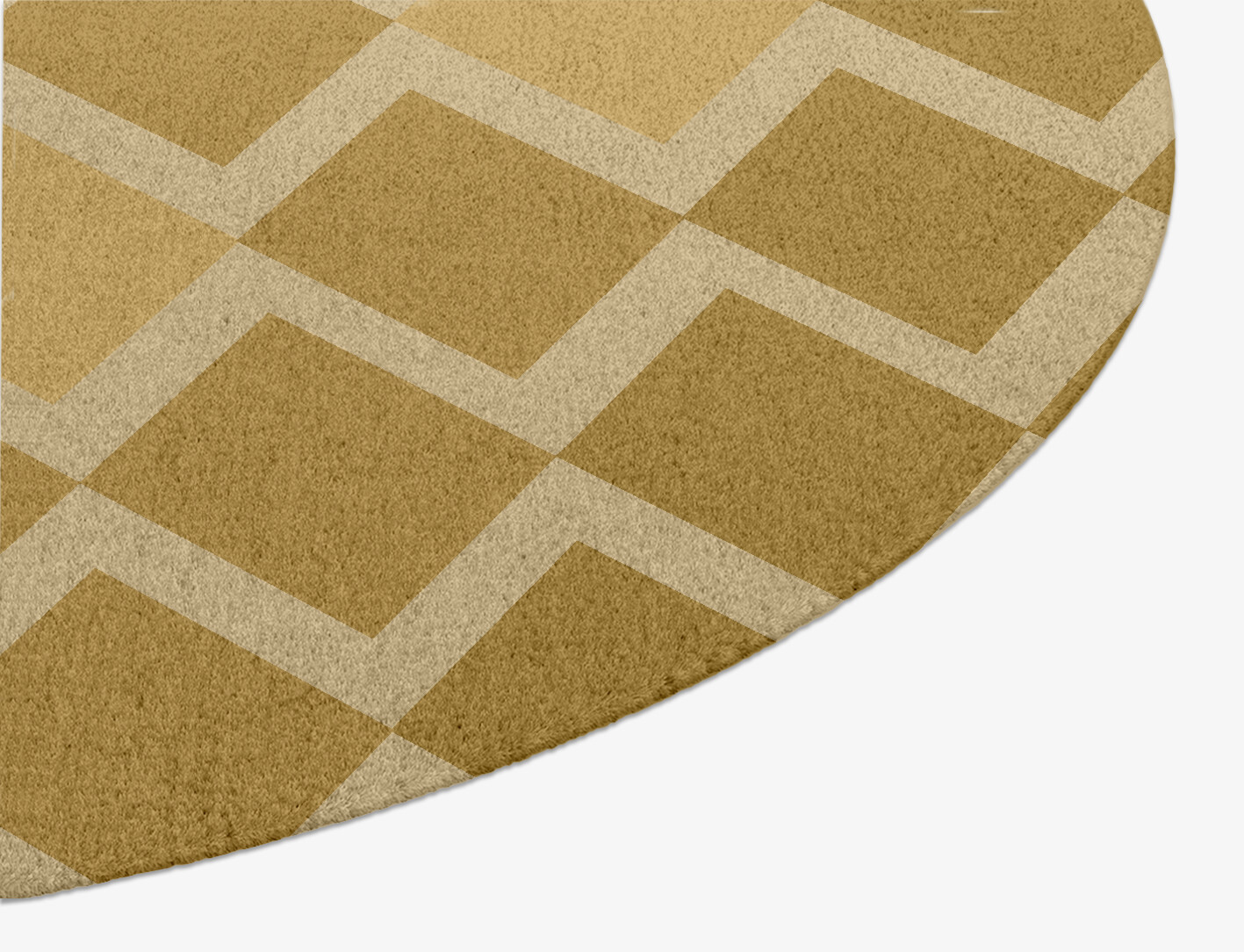 Coffee Patch Geometric Oval Hand Knotted Tibetan Wool Custom Rug by Rug Artisan