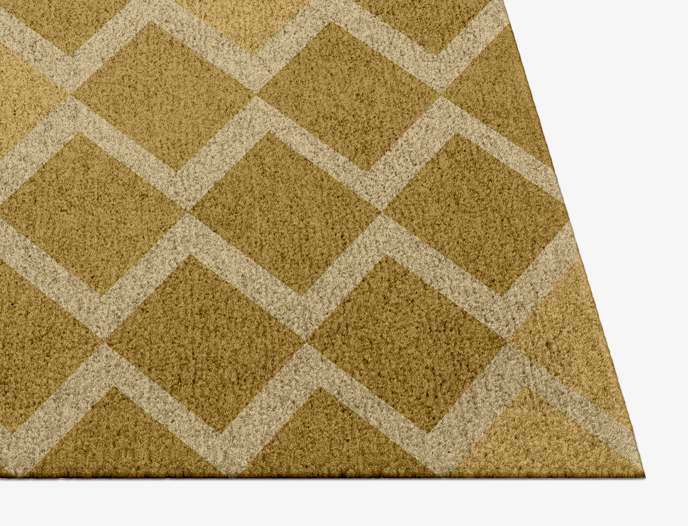 Coffee Patch Geometric Rectangle Hand Knotted Tibetan Wool Custom Rug by Rug Artisan