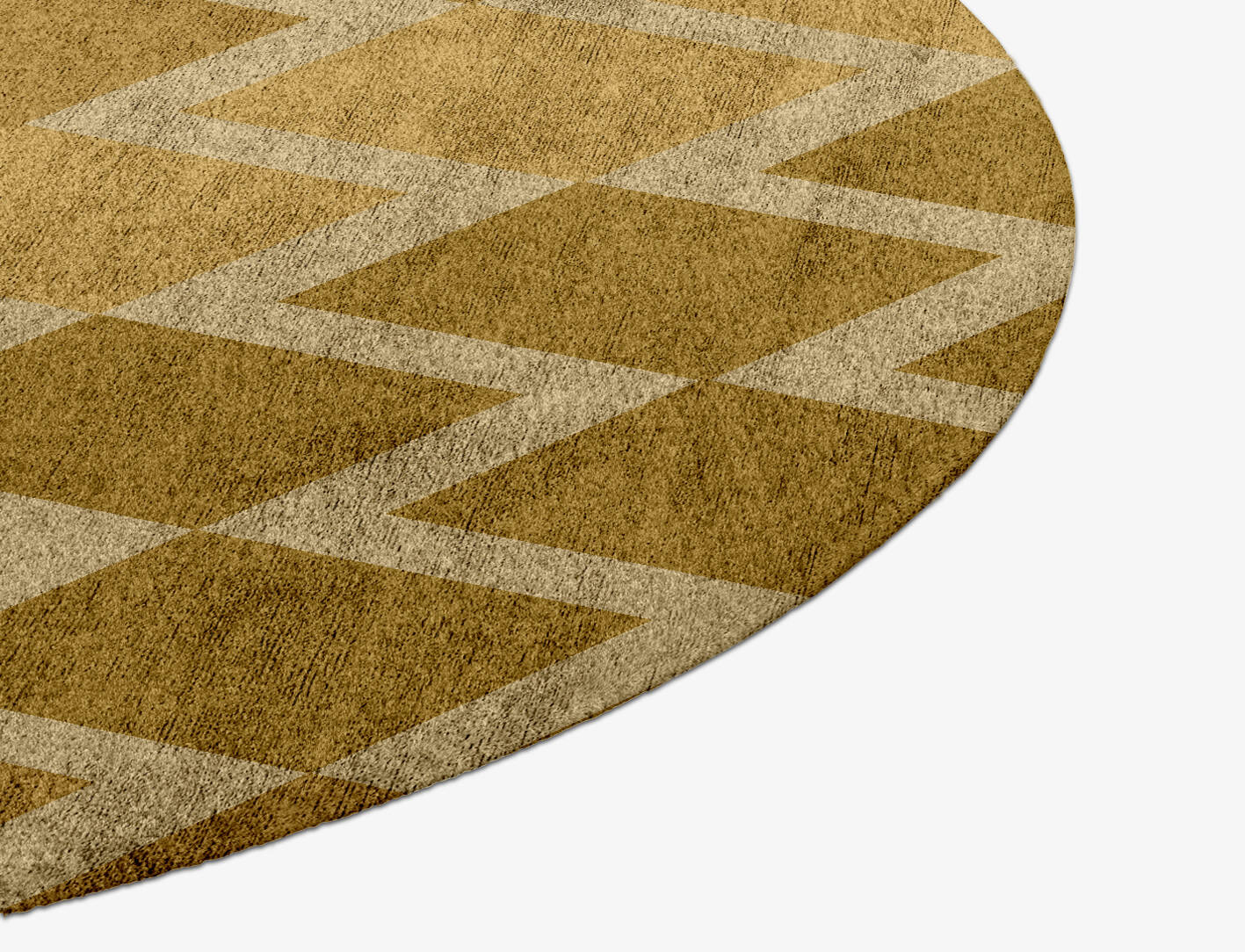 Coffee Patch Modern Geometrics Round Hand Knotted Bamboo Silk Custom Rug by Rug Artisan
