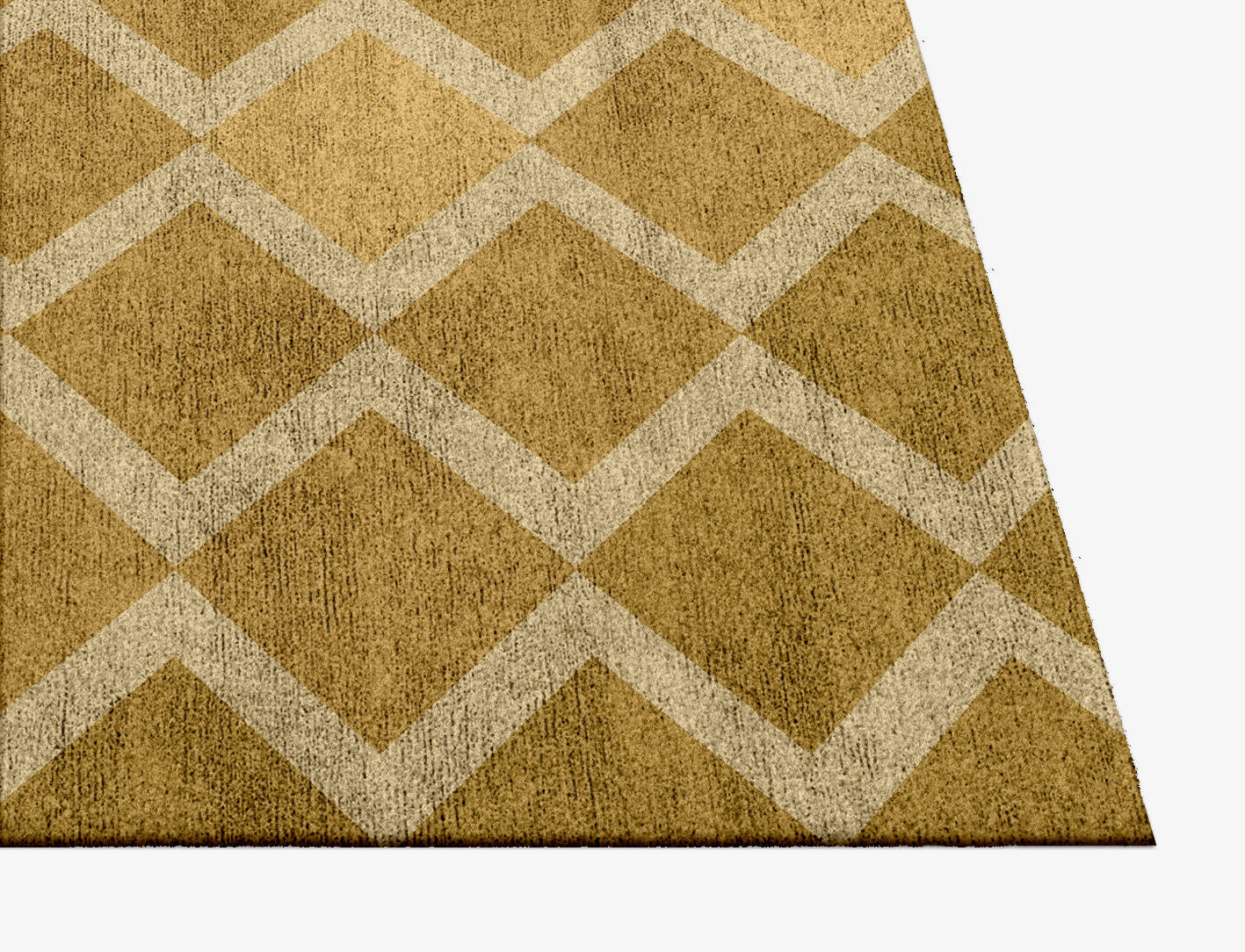 Coffee Patch Modern Geometrics Square Hand Knotted Bamboo Silk Custom Rug by Rug Artisan