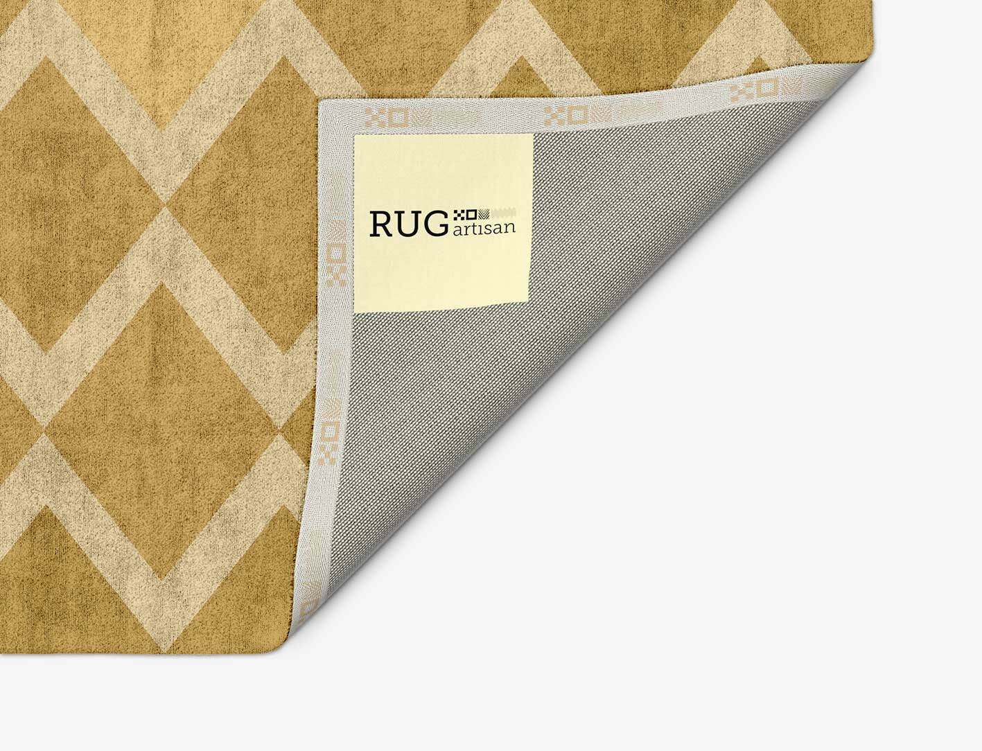 Coffee Patch Modern Geometrics Arch Hand Tufted Bamboo Silk Custom Rug by Rug Artisan