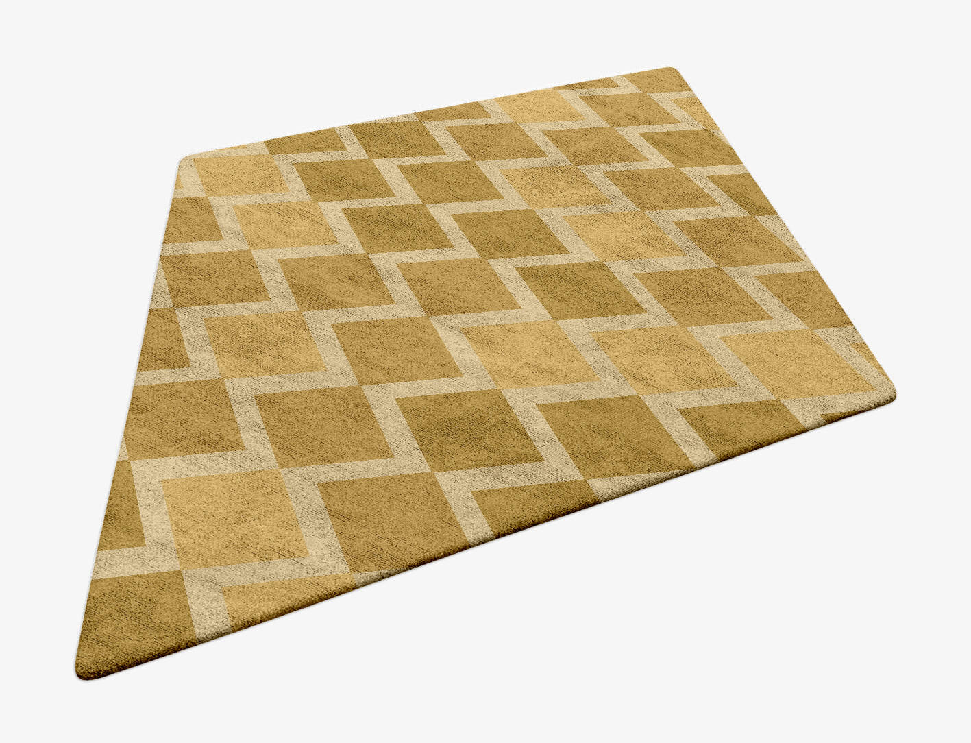 Coffee Patch Modern Geometrics Diamond Hand Tufted Bamboo Silk Custom Rug by Rug Artisan