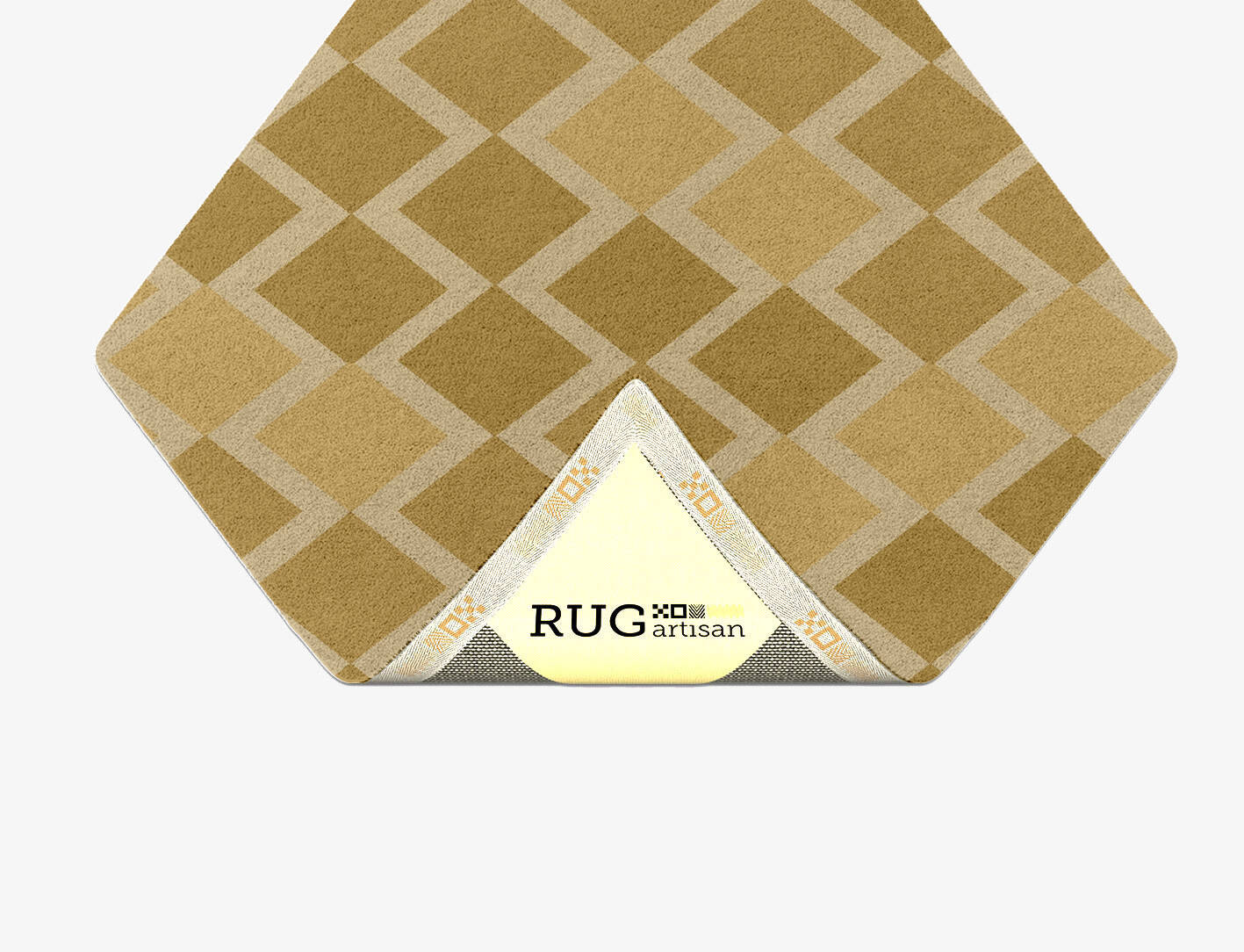 Coffee Patch Modern Geometrics Diamond Hand Tufted Pure Wool Custom Rug by Rug Artisan