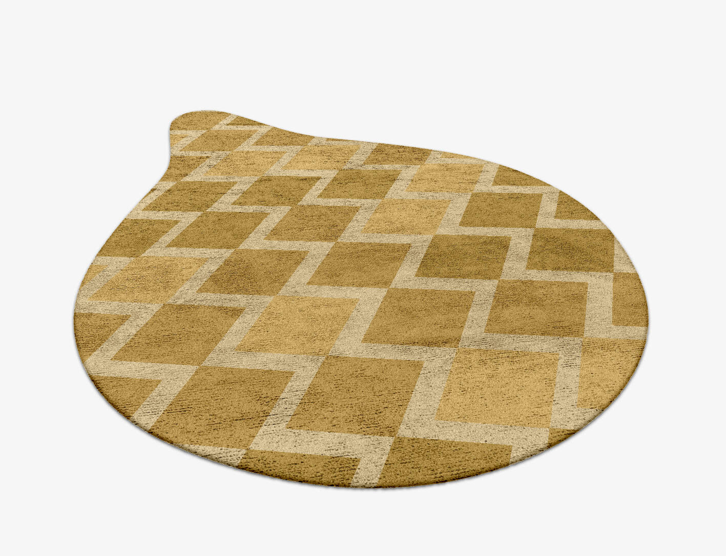 Coffee Patch Modern Geometrics Drop Hand Tufted Bamboo Silk Custom Rug by Rug Artisan