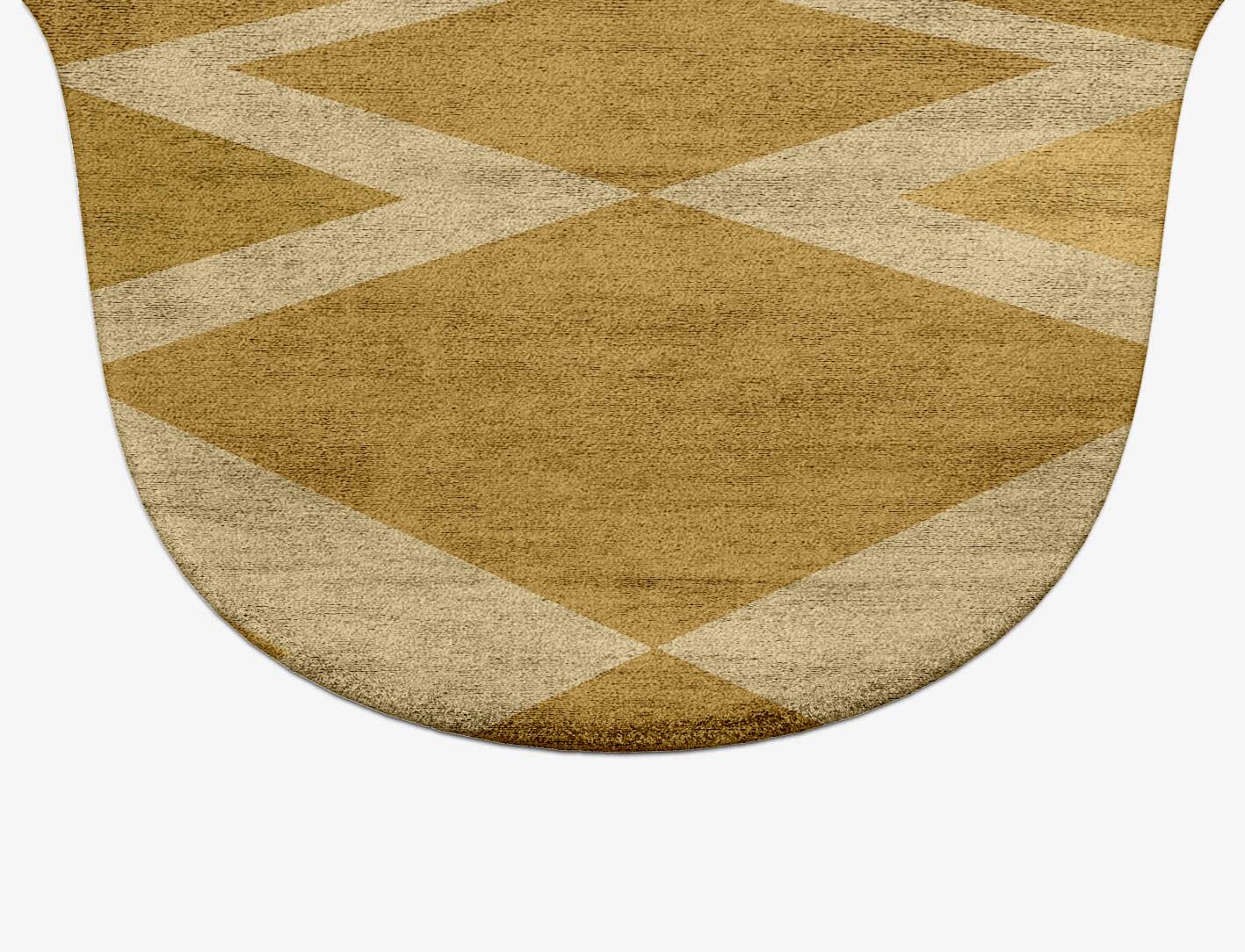 Coffee Patch Modern Geometrics Drop Hand Tufted Bamboo Silk Custom Rug by Rug Artisan