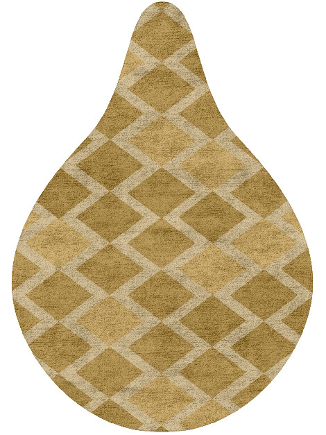 Coffee Patch Modern Geometrics Drop Hand Tufted Bamboo Silk Custom Rug by Rug Artisan
