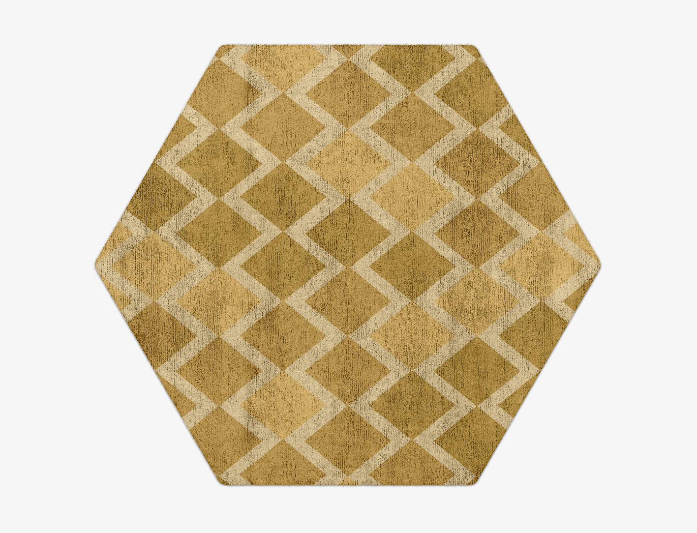 Coffee Patch Modern Geometrics Hexagon Hand Tufted Bamboo Silk Custom Rug by Rug Artisan