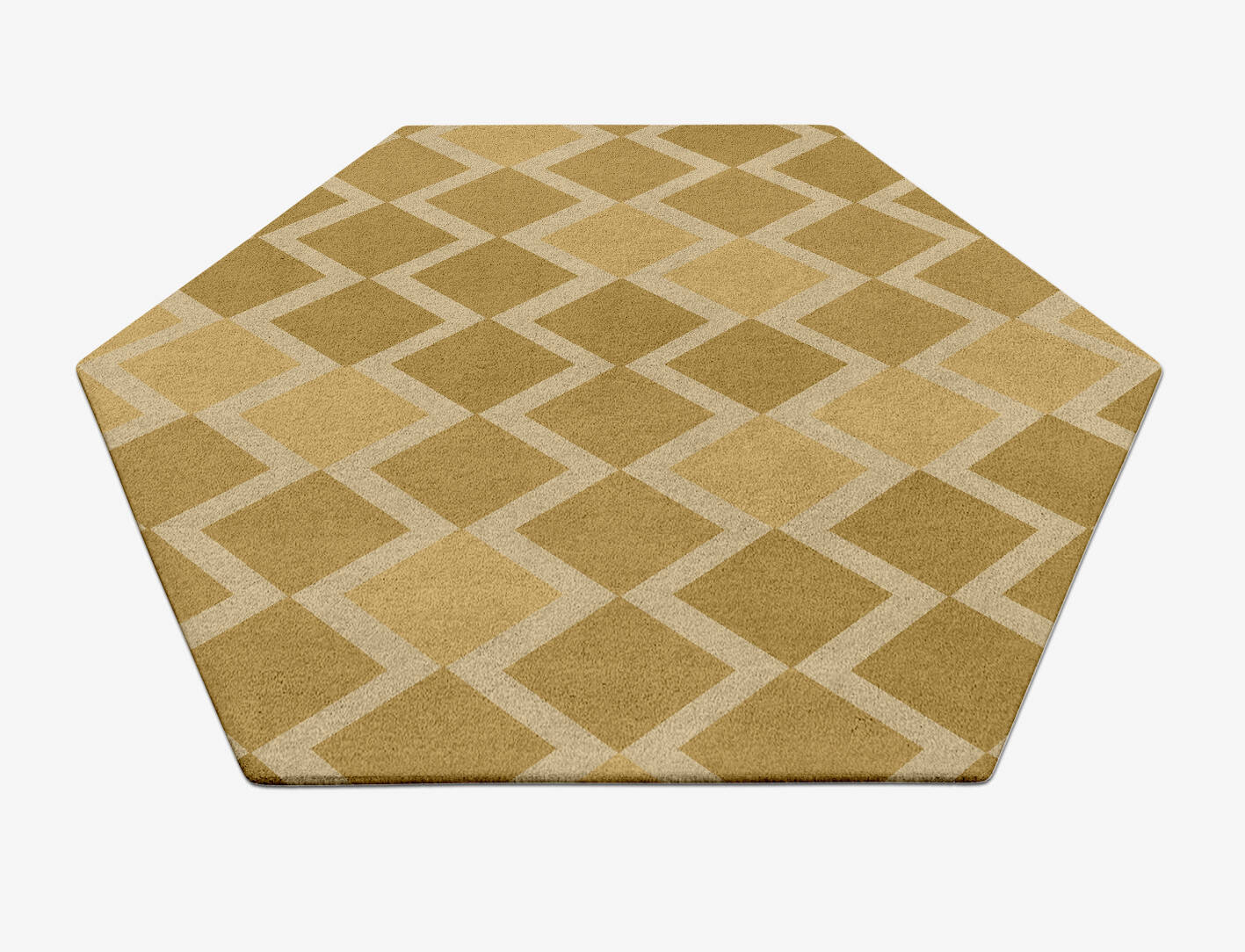 Coffee Patch Modern Geometrics Hexagon Hand Tufted Pure Wool Custom Rug by Rug Artisan