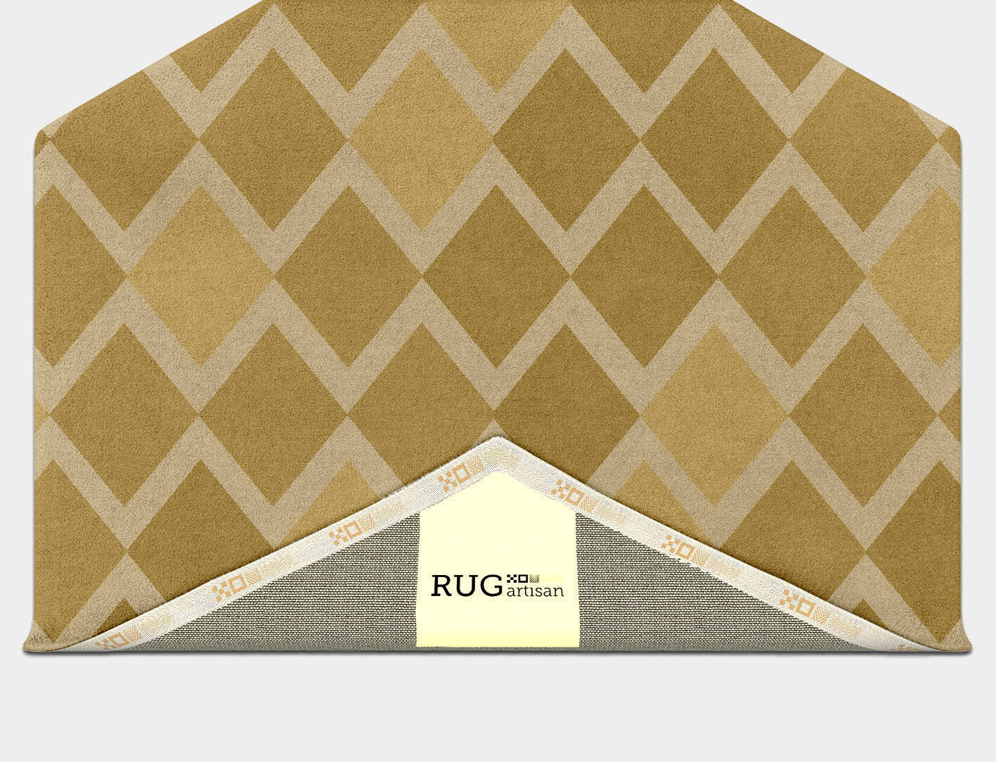 Coffee Patch Modern Geometrics Hexagon Hand Tufted Pure Wool Custom Rug by Rug Artisan
