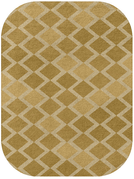 Coffee Patch Modern Geometrics Oblong Hand Tufted Pure Wool Custom Rug by Rug Artisan