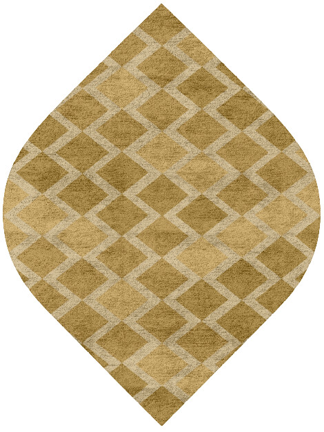 Coffee Patch Modern Geometrics Ogee Hand Tufted Bamboo Silk Custom Rug by Rug Artisan