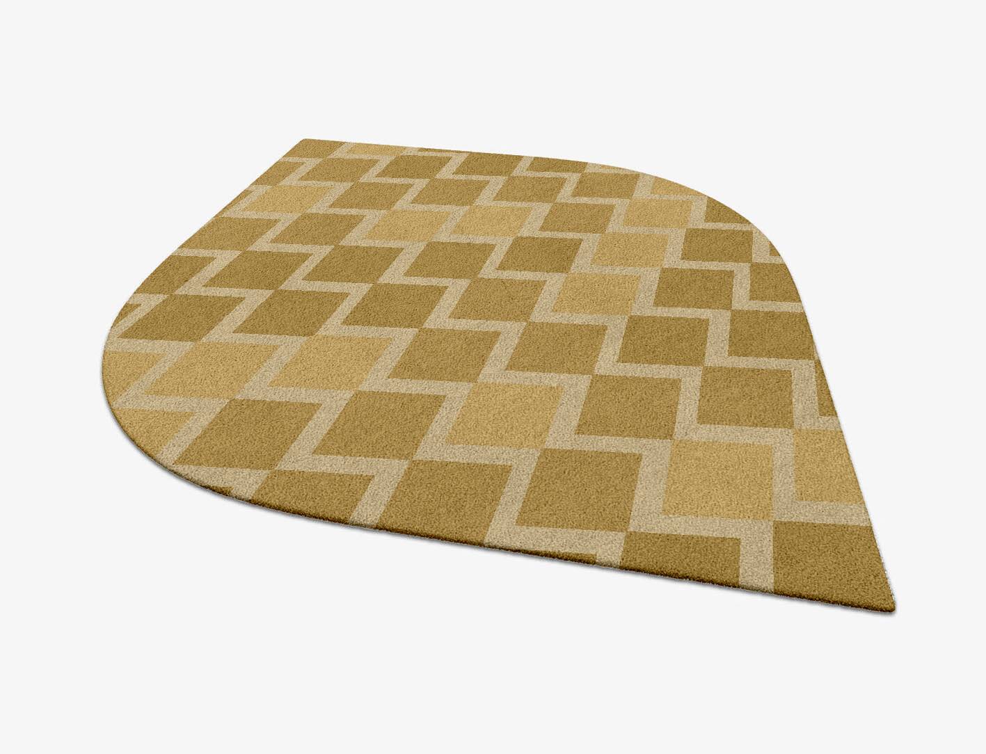 Coffee Patch Modern Geometrics Ogee Hand Tufted Pure Wool Custom Rug by Rug Artisan