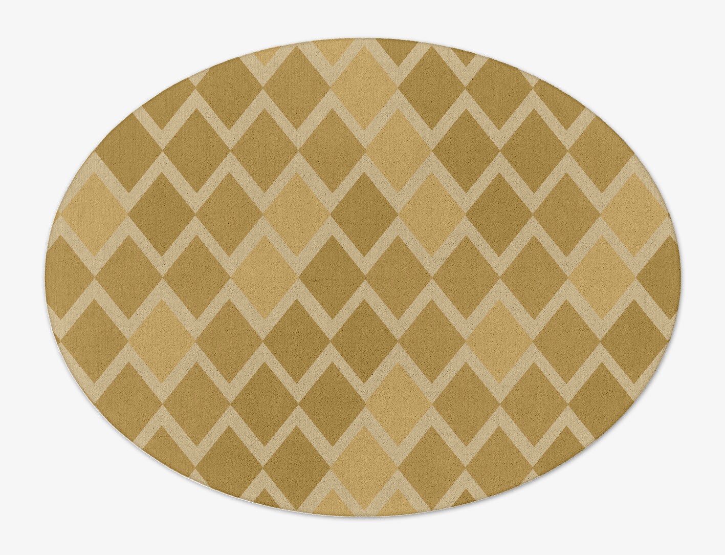 Coffee Patch Geometric Oval Hand Tufted Pure Wool Custom Rug by Rug Artisan