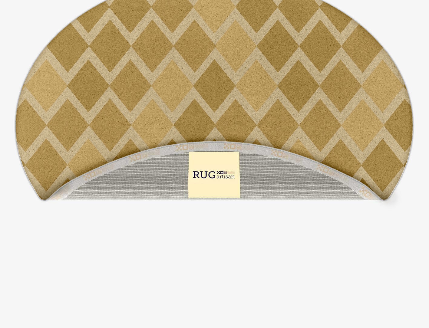Coffee Patch Geometric Oval Hand Tufted Pure Wool Custom Rug by Rug Artisan