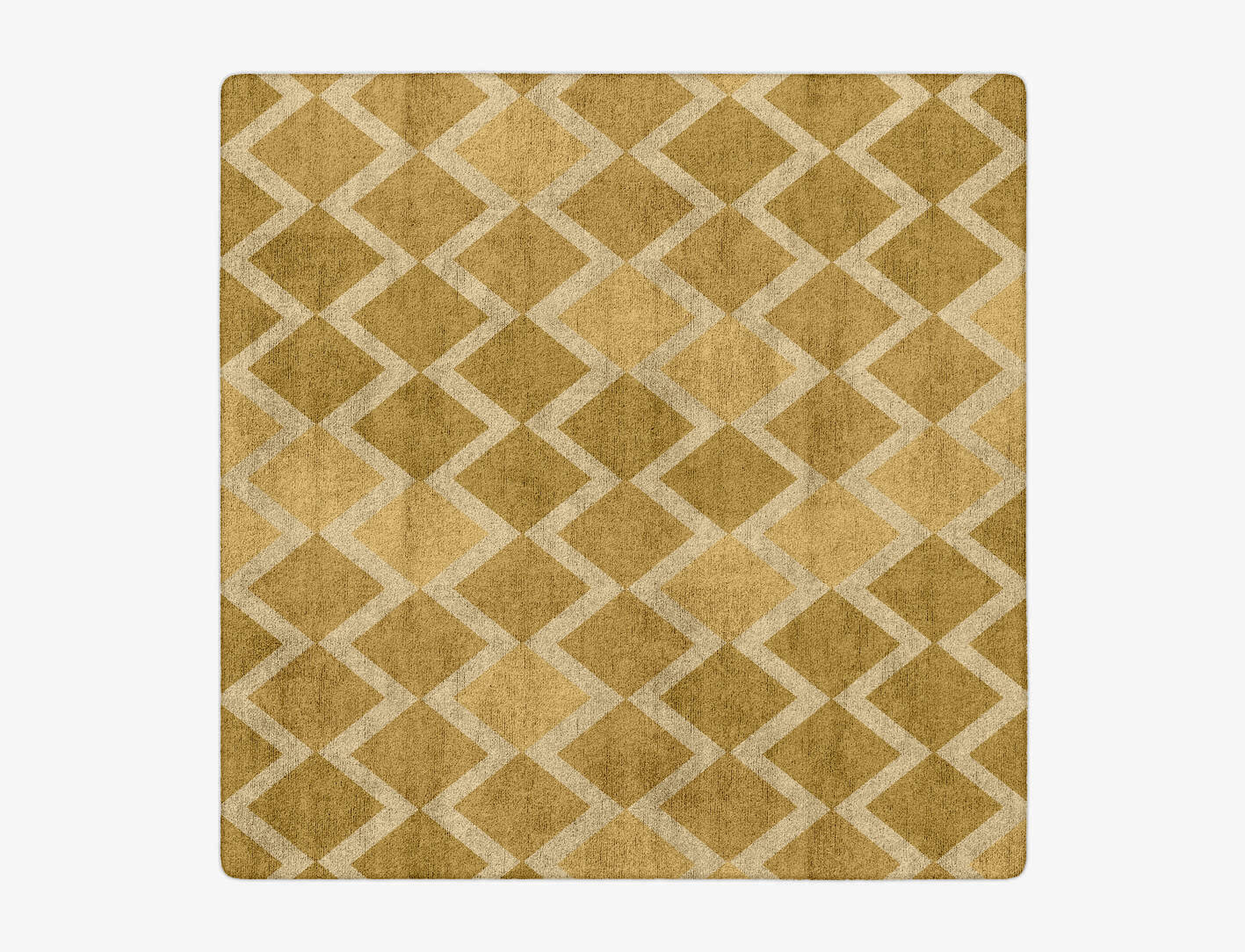 Coffee Patch Modern Geometrics Square Hand Tufted Bamboo Silk Custom Rug by Rug Artisan