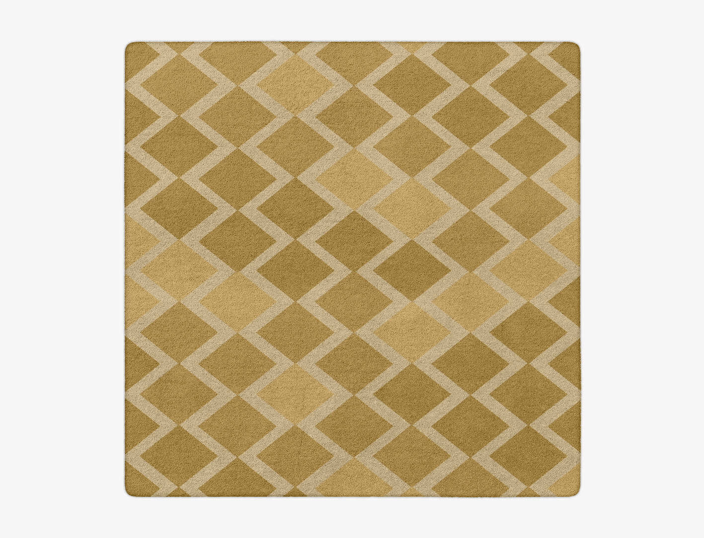 Coffee Patch Modern Geometrics Square Hand Tufted Pure Wool Custom Rug by Rug Artisan