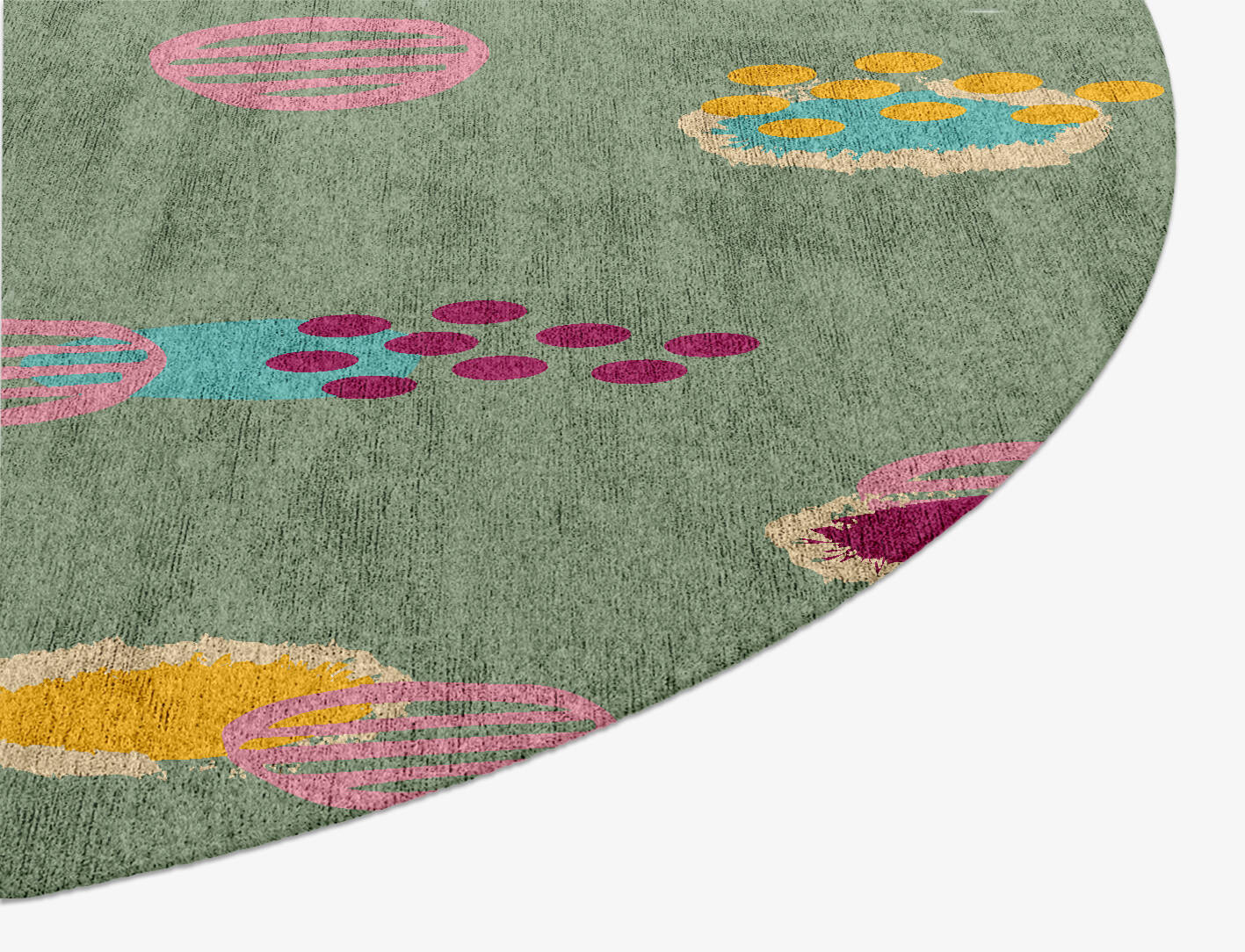 Color Prints Kids Oval Hand Knotted Bamboo Silk Custom Rug by Rug Artisan