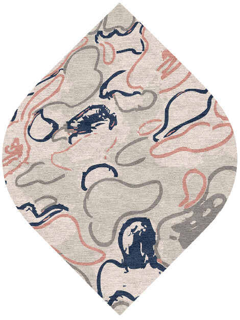 Colorida Abstract Ogee Hand Knotted Tibetan Wool Custom Rug by Rug Artisan