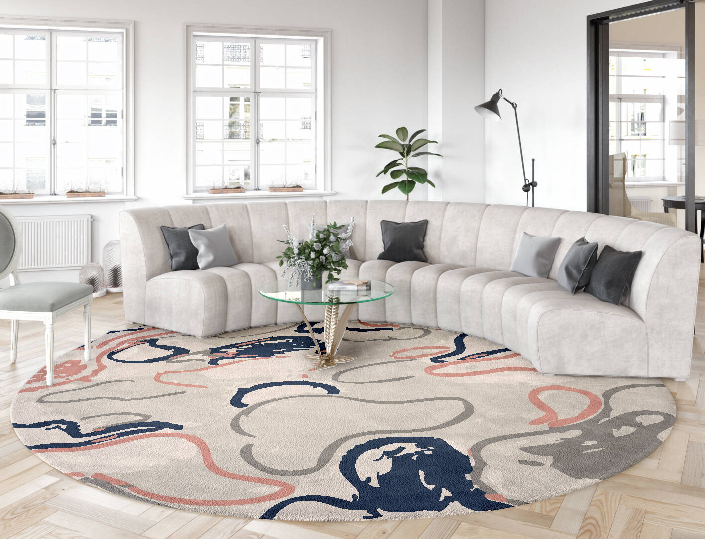 Colorida Abstract Round Hand Tufted Pure Wool Custom Rug by Rug Artisan