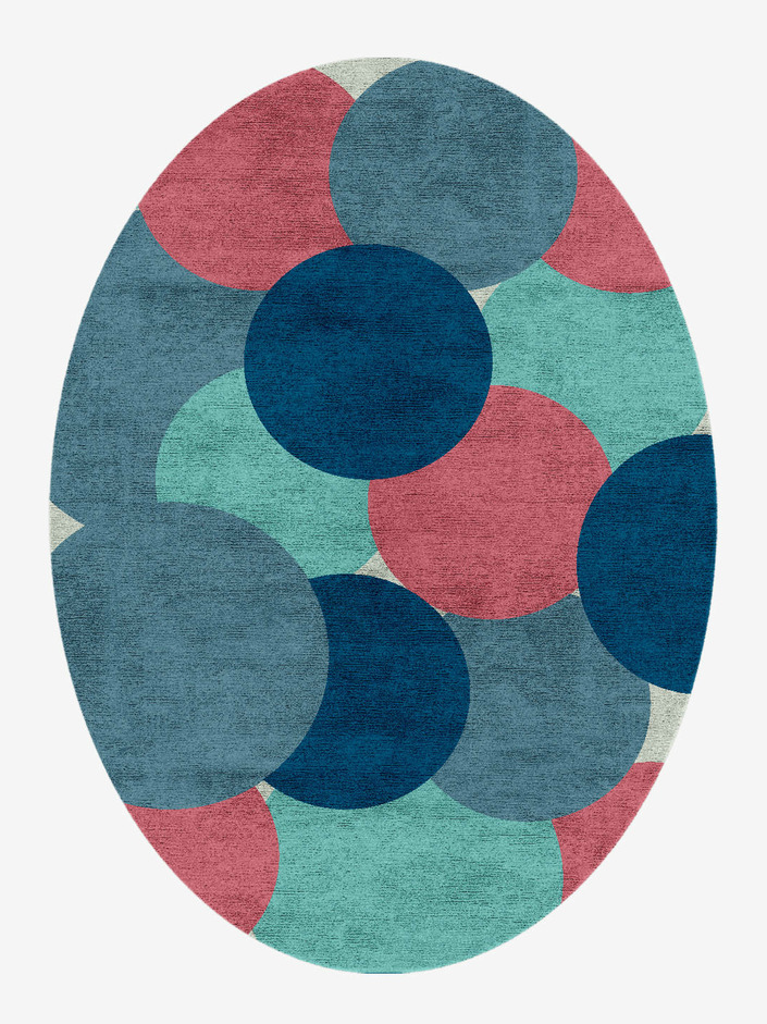 Colour bombs Kids Oval Hand Knotted Bamboo Silk Custom Rug by Rug Artisan