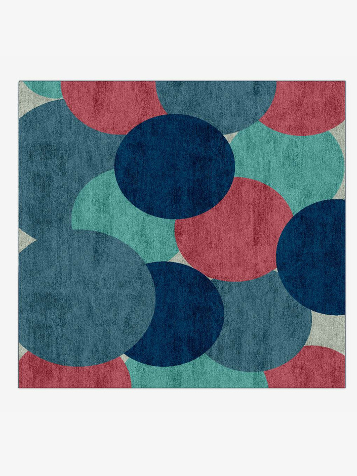 Colour bombs Kids Square Hand Knotted Bamboo Silk Custom Rug by Rug Artisan