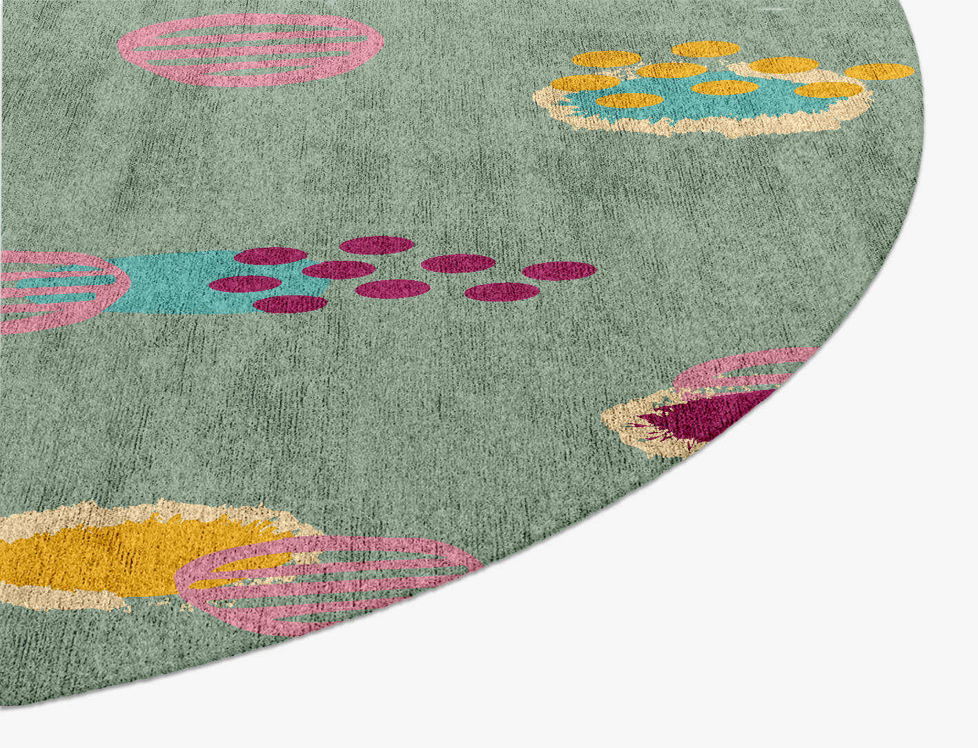 Colour Prints Kids Oval Hand Knotted Bamboo Silk Custom Rug by Rug Artisan