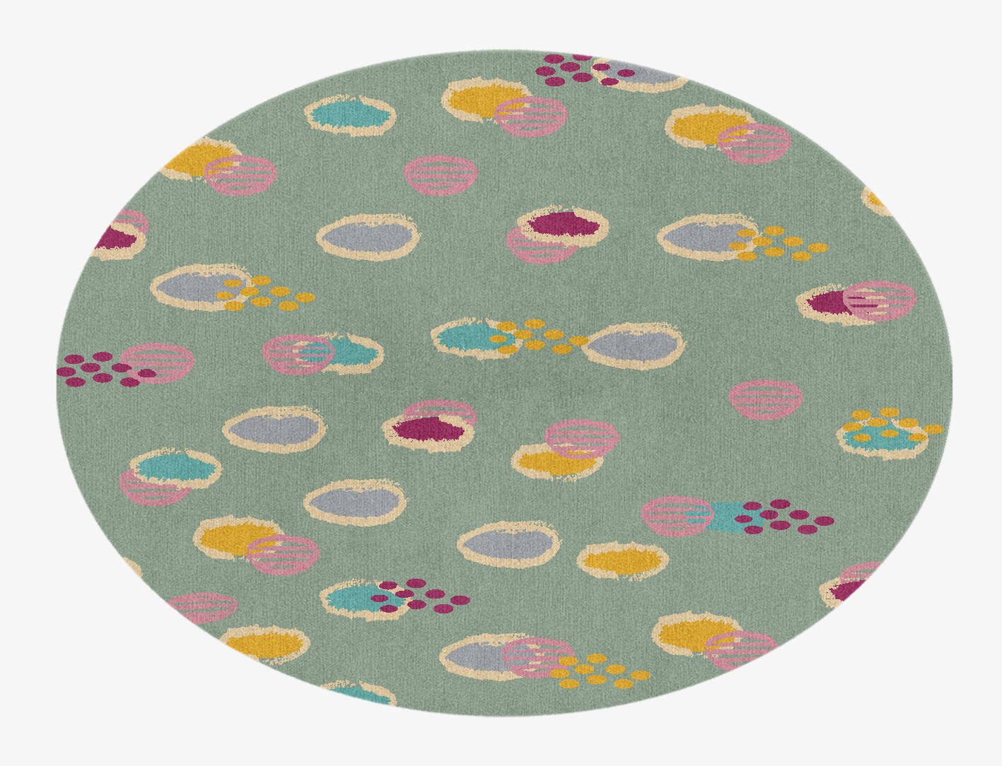 Colour Prints Kids Oval Hand Knotted Tibetan Wool Custom Rug by Rug Artisan