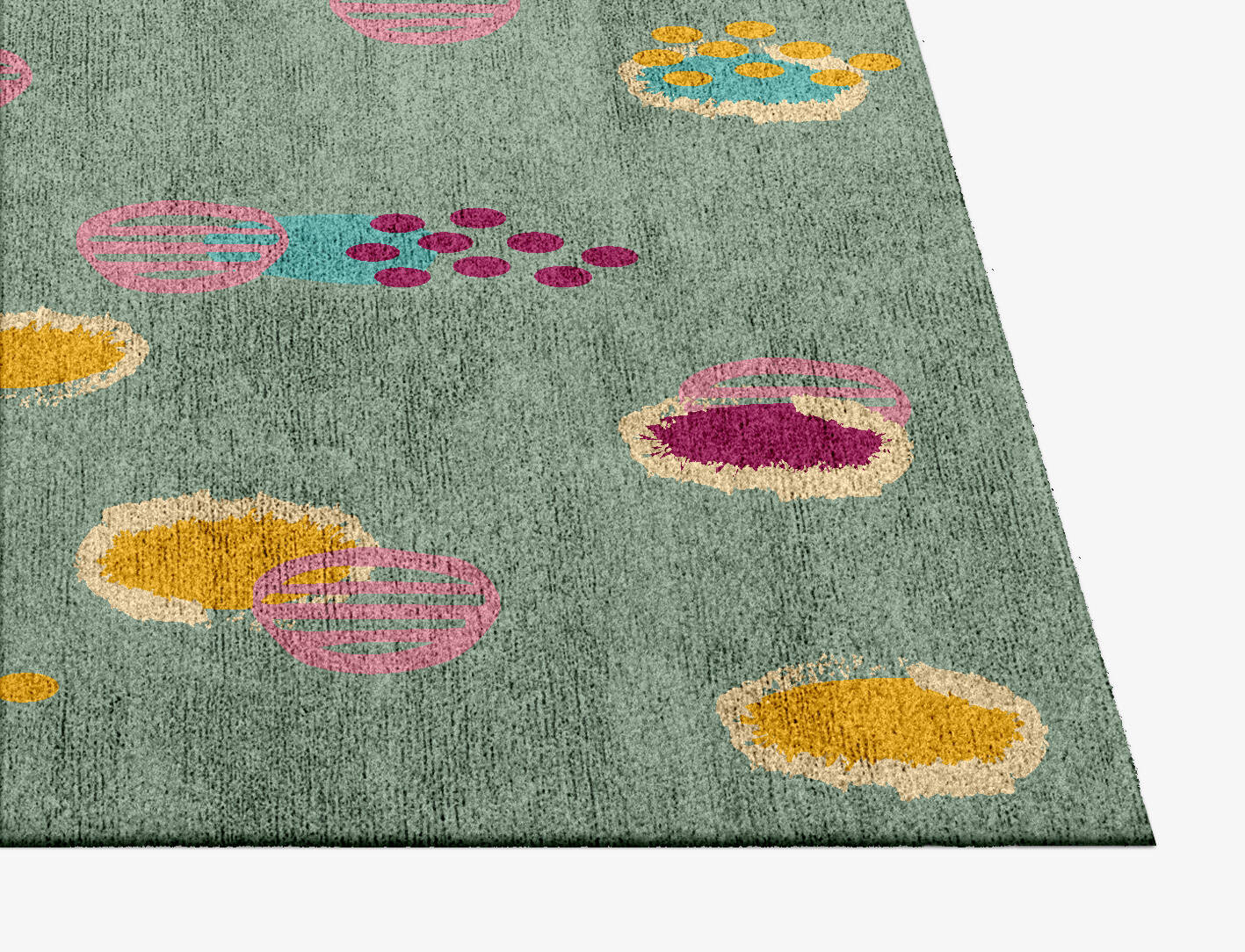 Colour Prints Kids Square Hand Knotted Bamboo Silk Custom Rug by Rug Artisan