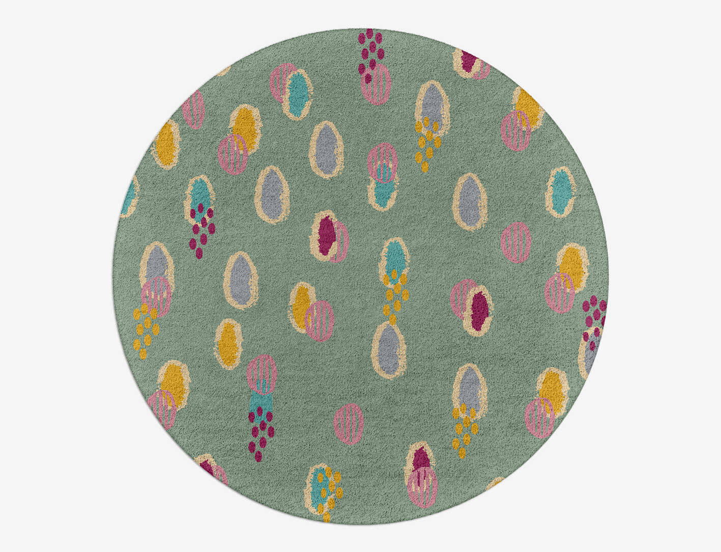 Colour Prints Kids Round Hand Tufted Pure Wool Custom Rug by Rug Artisan