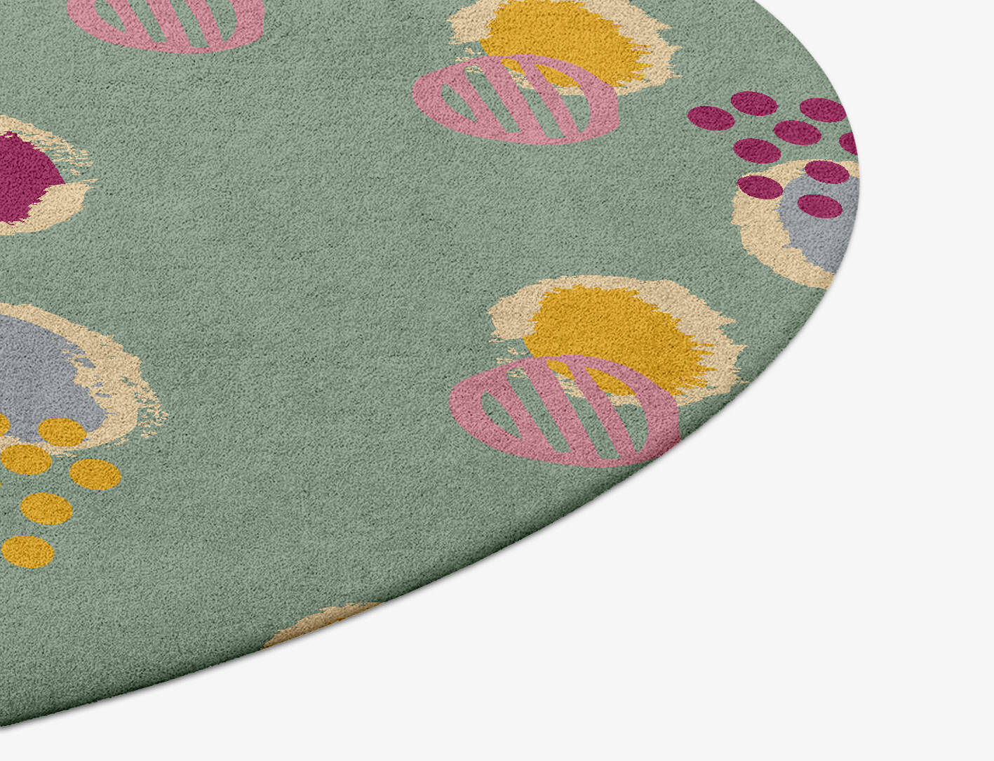 Colour Prints Kids Round Hand Tufted Pure Wool Custom Rug by Rug Artisan