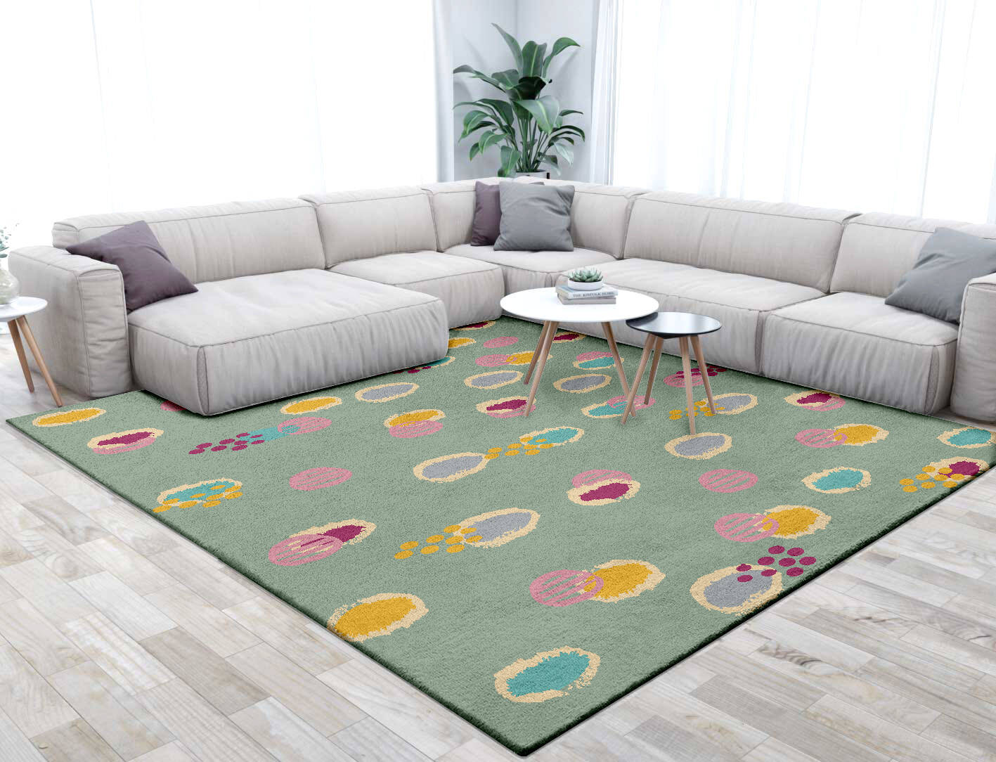 Colour Prints Kids Square Hand Tufted Pure Wool Custom Rug by Rug Artisan