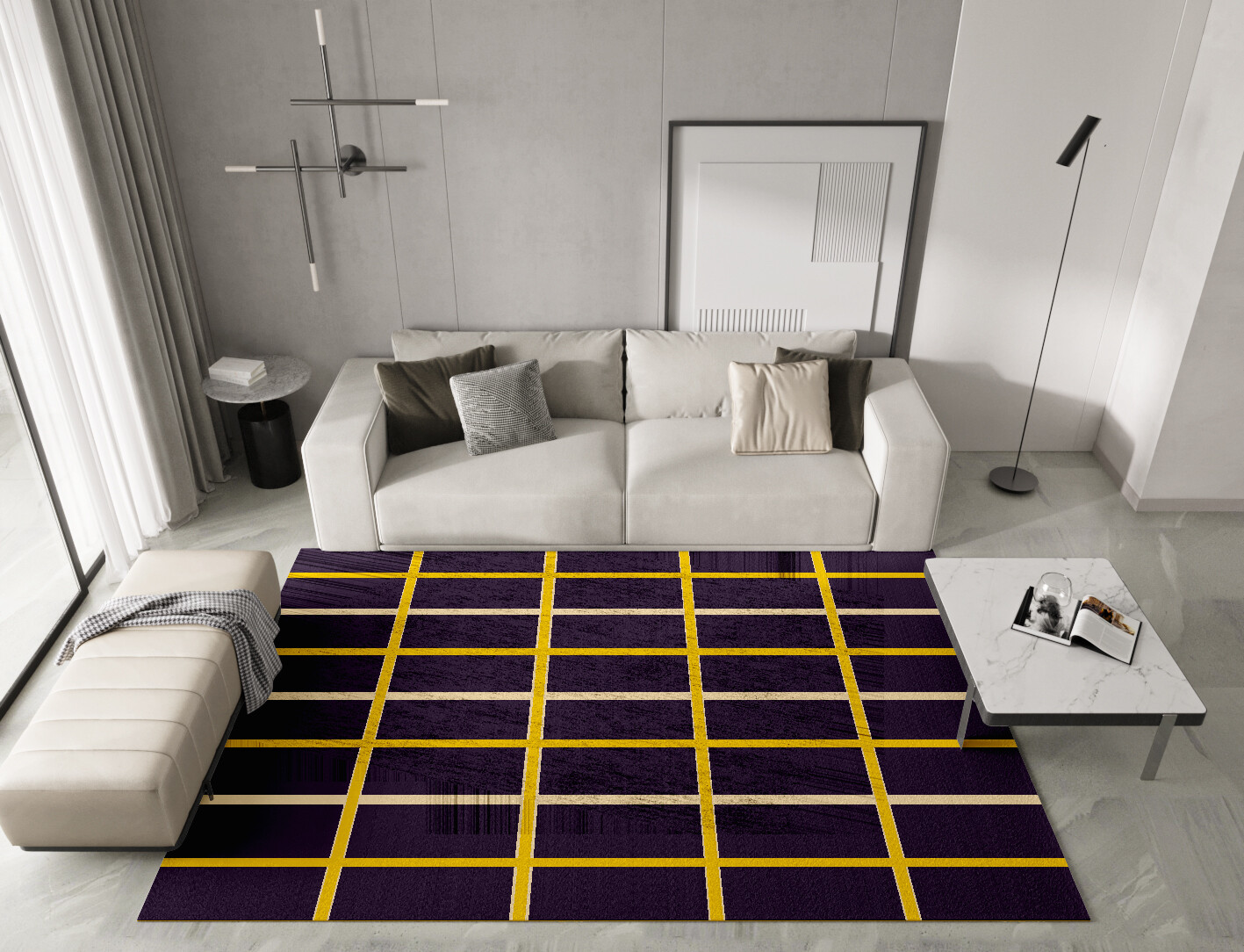 Columbine Geometric Rectangle Hand Knotted Bamboo Silk Custom Rug by Rug Artisan