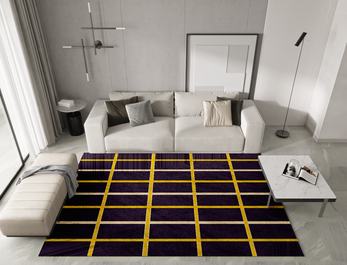 Columbine Geometric Rectangle Hand Tufted Bamboo Silk Custom Rug by Rug Artisan
