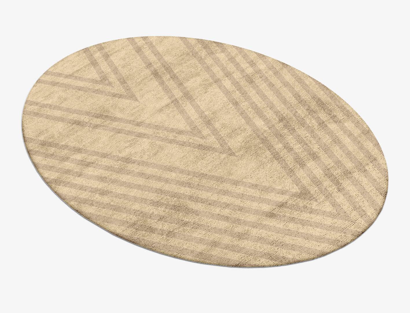 Comethru Minimalist Oval Hand Tufted Bamboo Silk Custom Rug by Rug Artisan