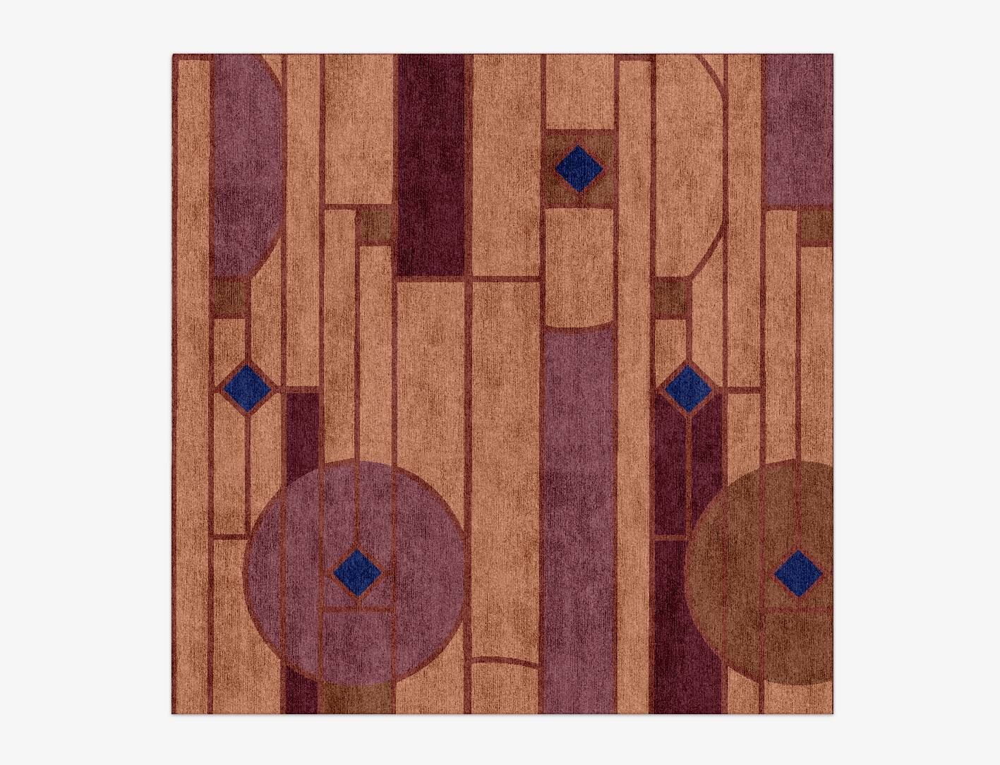 Components Modern Geometrics Square Hand Knotted Bamboo Silk Custom Rug by Rug Artisan