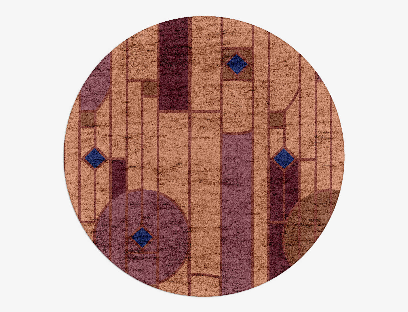 Components Geometric Round Hand Tufted Bamboo Silk Custom Rug by Rug Artisan