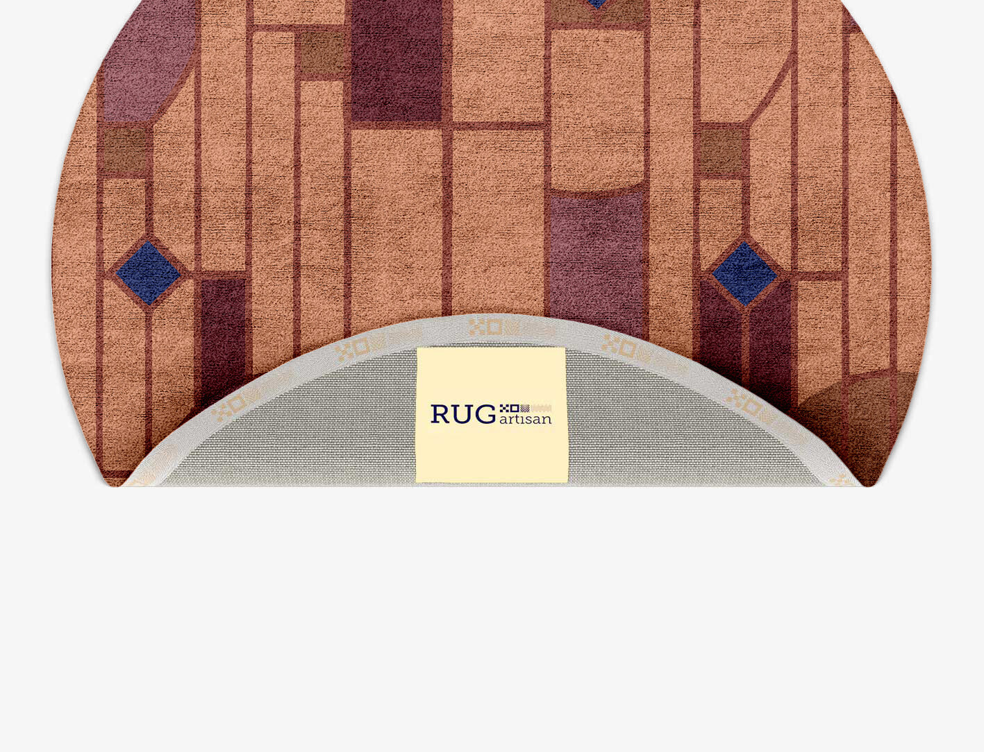 Components Geometric Round Hand Tufted Bamboo Silk Custom Rug by Rug Artisan