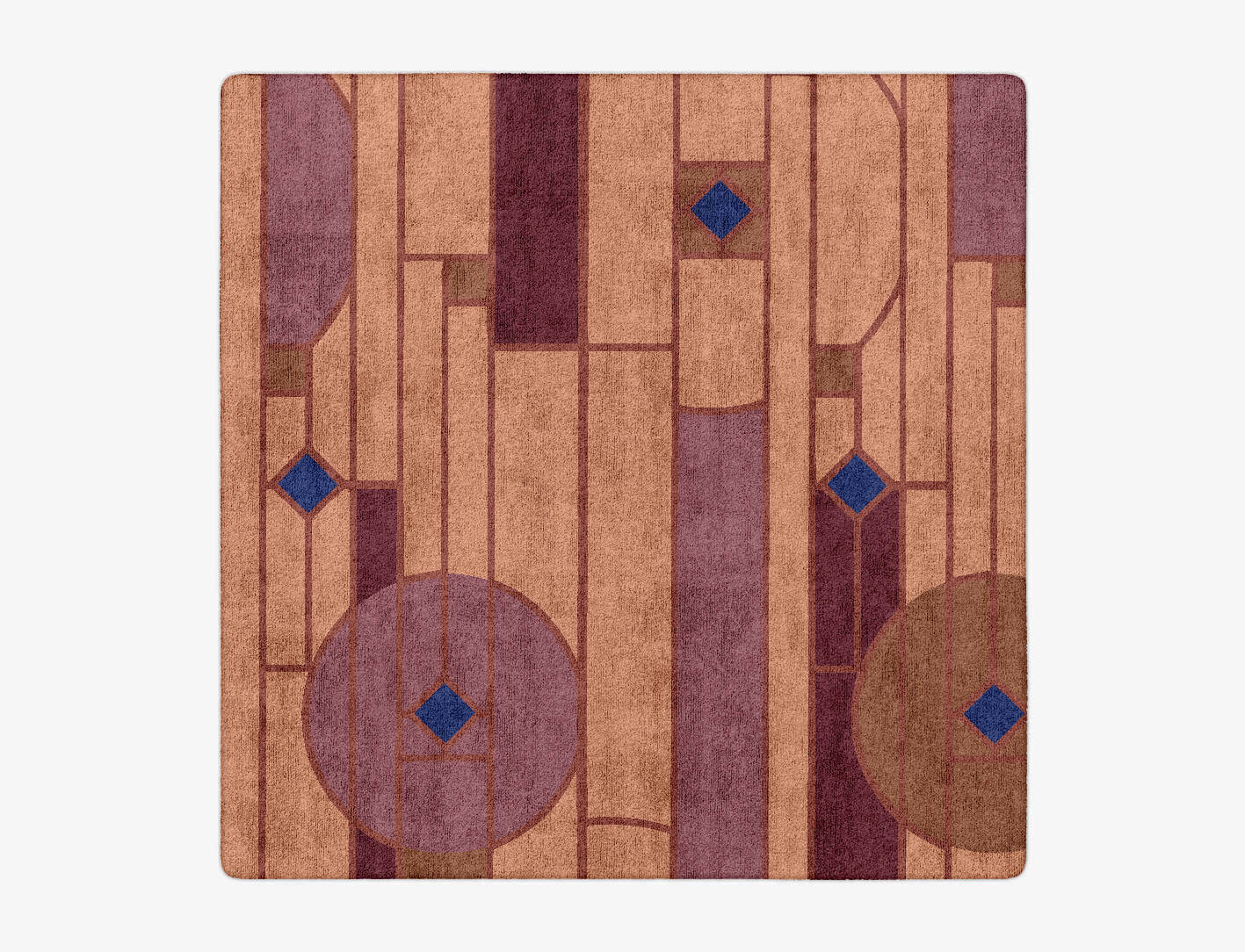 Components Modern Geometrics Square Hand Tufted Bamboo Silk Custom Rug by Rug Artisan