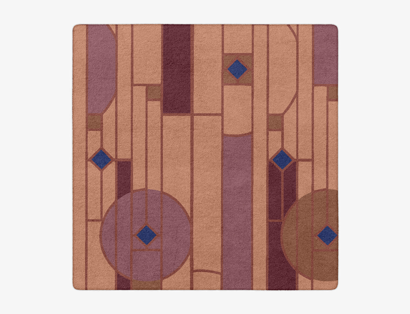 Components Geometric Square Hand Tufted Pure Wool Custom Rug by Rug Artisan