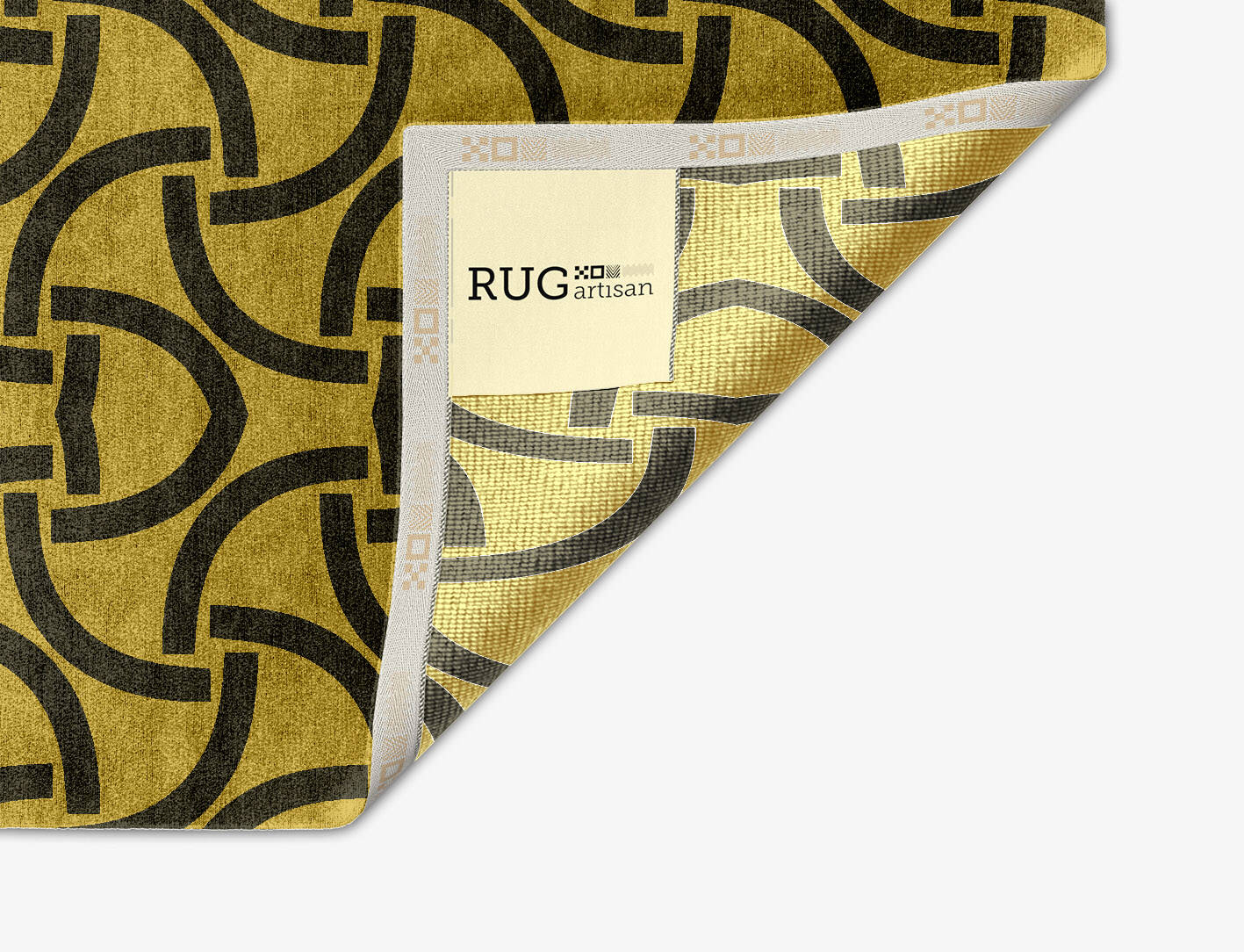 Concave Modern Geometrics Arch Hand Knotted Bamboo Silk Custom Rug by Rug Artisan