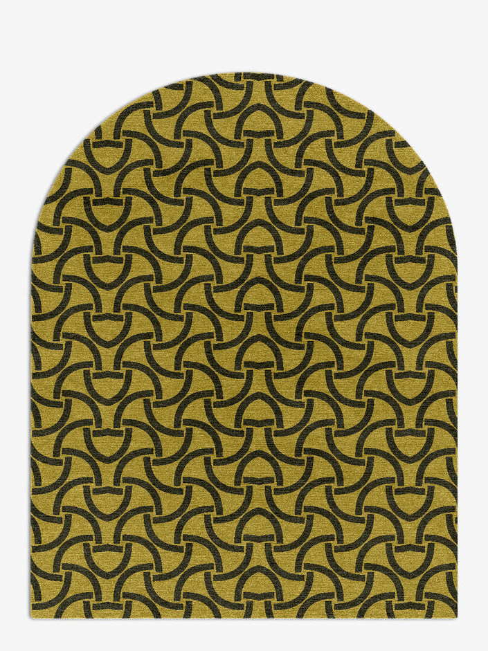 Concave Modern Geometrics Arch Hand Knotted Tibetan Wool Custom Rug by Rug Artisan