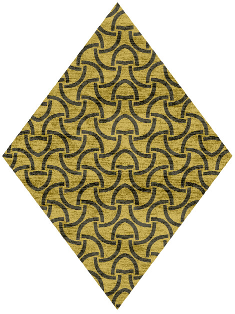 Concave Modern Geometrics Diamond Hand Knotted Bamboo Silk Custom Rug by Rug Artisan
