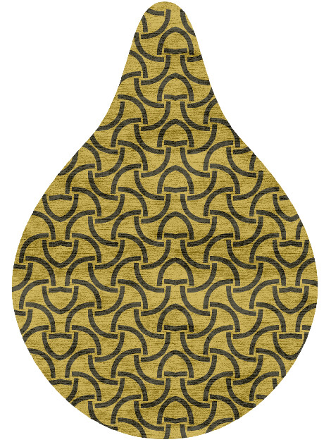 Concave Modern Geometrics Drop Hand Knotted Bamboo Silk Custom Rug by Rug Artisan
